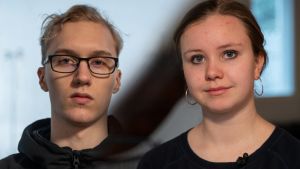 Abiturienterna Hugo Rots och Indigo Laurén upplever att högskolornas antagningsreform har orsakat uppskruvade krav och snäva ämnesval i gymnasiet. Collage av två gymnasieelever, en pojke och en flicka