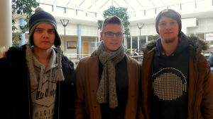 Sebastian Björkskog,Glenn Snellman och Christian Häll studerar vid Optima i Jakobstad. Sebastian Björkskog,Glenn Snellman och Christian Häll studerar vid Optima i Jakobstad