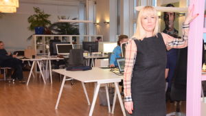 Monica Javanainen, ordförande för Raseborgs företagare. Monica Javanainen jobbar i Fixhuset i Ekenäs.