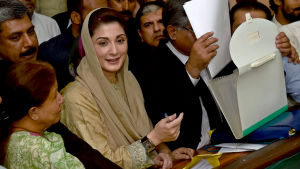 Maryam Nawaz. Maryam Nawaz, dotter till tidigare premiärminister i Pakistan Nawaz Sharif.