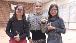 Alina Skog, Saga Törmäkangas och Emma Karmanheimo Alina Skog, Saga Törmäkangas och Emma Karmanheimosprang över 100 km runt skolgården