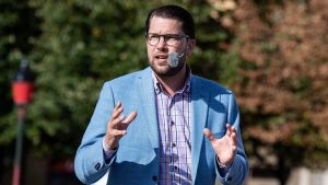 Sverigedemokraternas ordförande Jimmie Åkesson Sverigedemokraternas ordförande Jimmie Åkesson