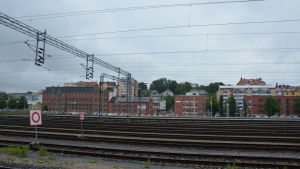 Bron ska ge en smidigare passage till Logomo från Formansgatan. Bangården i Åbo.