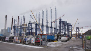 Just nu bygger Wärtsilä på Vasklot i Vasa. Wärtsiläs bygge av Smart Technology Hub på Vasklot i Vasa.