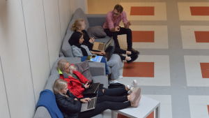Studerandena i Ekenäs gymnasium i sin naturliga miljö. Studeranden i Ekenäs gymnasium i sin naturliga miljö.