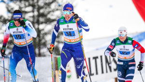 Hakola jagar sin första pallplacering i världscupen. Ristomatti Hakola i sprintstafetten i Lahtis där Finland slutade trea.