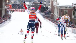 Maiken Caspersen Falla toppar sprintcupen med bred marginal. Maiken Caspersen Falla vann sprinten i Drammen.