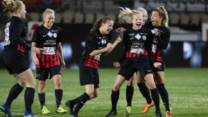PK-35 Vantaas spelare firar ligaguld, 2018.