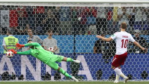 Danijel Subasic räddade Eriksens straff. Kroatiens målvakt räddar Eriksens straff