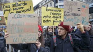 De flesta EU-medborgare tror inte på att klimatåtgärder gynnar tillväxten. Men hotet av klimatförändringen tas på allvar. Klimatmötet i Katowice har dragit till sig många demonstranter. Demonstranter i Katowice, Polen, under FN:s klimatmöte i december 2018.