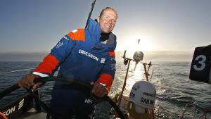 Thomas Johanson är Finlands mest framgångsrika seglare med guld i såväl OS, VM som EM. Thomas Johanson i Volvo Ocean Race 2008-2009.