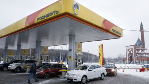 En av Rosnefts bensinstationer i Moskva.