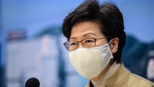 Carrie Lam talade på en presskonferens i Hongkong på onsdagen. Carrie Lam talade på en presskonferens i Hongkong på onsdagen.