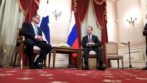 Sipilä och Medvedev i S:t Petersburg 21.9.2017 Bild på statsminister Juha Sipilä och premiärminister Dimitri Medvedev.