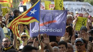 Demonstration utanför Högsta domstolen i Barcelona. Demonstration utanför Högsta domstolen i Barcelona.