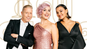 Nicke Aldén,Päivikki Koskinen och Susani Mahadura intervjuar gäster i nästan tre timmar. Kommentatorerna för Fest på slottet 2018