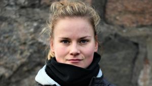 Julia Tunturi berättar om livet i serien Sportliv. Julia Tunturi i Pargas, januari 2021