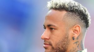 Neymar öppnade sitt målkonto i VM mot Costa Rica. Närbild på Neymar.