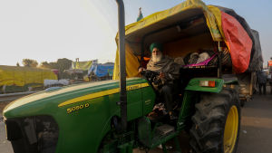 Jordbrukarprotest i Indien 14.12.2020. Demonstrerande jordbrukare i Haryana, Indien 14.12.2020