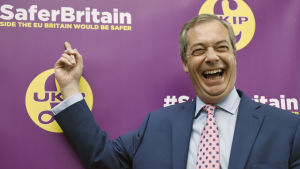 Nigel Farage, som är partiledare för det euroskeptiska partiet UKIP, är en av de synligaste frontfigurerna för Brexit-kampanjen. Nigel Farage, som är partiledare för det euroskeptiska partiet UKIP, är en av de synligaste frontfigurerna för Brexit-kampanjen.