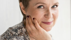 Sirpa Kähkönen när hon var kandidat till Nordiska rådets litteraturpris 2016 för romanen Graniittimies. Sirpa Kähkönen är kandidat till Nordiska rådets litteraturpris 2016.