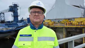 Försäljningdirektör Håkan Enlund på RMC är lättad att beställningen av Kvarkenfärjan är rodd i hamn. Håkan Enlund, Rauma Marine Constructions försäljningsdirektör