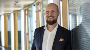De grönas partiordförande Touko Aalto. Vihreitten puheenjohtaja Touko Aalto.