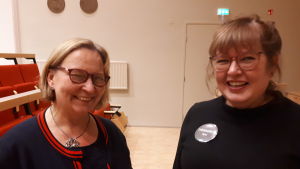 Stadsdirektör Kristina Stenman och finska arbetarinstitutets rektor Päivi Rosnell. Stadsdirektör Kristina Stenman och finska arbetarinstitutets rektor Päivi Rosnell