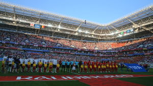 Gruppspelsmatchen spelades i Kaliningrad, bronsmatchen spelas i S:t Petersburg. Gruppspelsmatchen spelades i Kaliningrad, bronsmatchen spelas i S:t Petersburg.