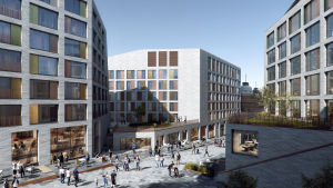 Lyyra blir en mötesplats för ekonomi och vetenskap. Hus nya Lyyra-komplex i Hagnäs.