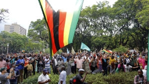 Fredsdemonstration strax efter att Mugabe officiellt avsatts som partiledare. Fredsdemonstration strax efter att Mugabe officiellt avsatts som partiledare.