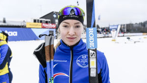Lägg namnet Anita Korva bakom örat. Anita Korva under FM i Vanda.