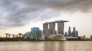 Marina Bay Sands i Singapore är världens tredje dyraste byggnad och kostade 4,5 miljarder euro. Marina Bay Sands i Singapore.