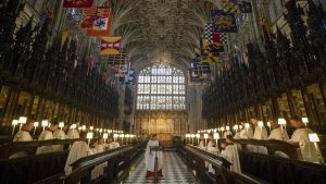 Övning inför vigseln i St George's Chapel i Windsor Övning inför vigseln i St George's Chapel i Windsor