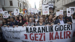 Demonstration som uppmärksammade femårsdagen för Gezi-demonstrationerna och hedrade alla demonstranter som dog under protesterna. Någon ny protestvåg är inte att vänta, tror Gürhanli. - Det upplevs som för farligt, säger han. Demonstration som uppmärksammar fem år sen Gezi-protesterna och hedrar de demonstranter som dog.