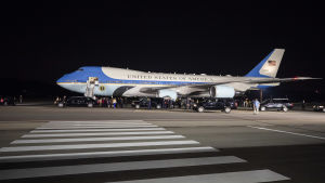 Donald Trump anlände med Air Force One till toppmötet i Singapore i juni. En bild på flygplanet för USA:s president.