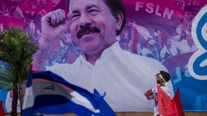 Heinäkuussa 2018 Nicaraguassa juhlittiin vallankumouksen vuosijuhlaa. daniel ortegan juliste