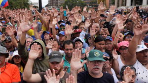 Reaktion på Juan Guaidós besked om sitt maktövertagande i Caracas. Reaktion på Juan Guaidós besked om maktövertagande i Caracas