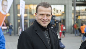Samlingspartiets ordförande Petteri Orpo. Kokoomuksen vaalitilaisuus Narinkkatorilla, Kamppi Helsinki 22.03.2019