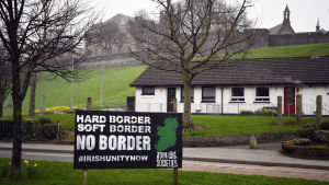 Anti-brexit skylt i Bogside i Londonderry, Nordirland Anti-brexit skylt i Bogside i Londonderry, Nordirland