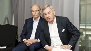 Outotecs och Metsos styrelseordföranden Matti Alalhuhta och Mikael Lilius.
