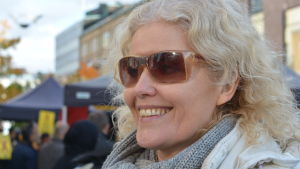 Eva Björkfelt hörde till de Åbobor som ville visa kurderna sitt stöd. Eva Björkfelt