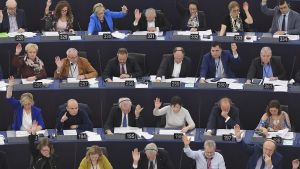 Europaparlamentet röstar i Strasbourg i Frankrike den 28 november 2019. Europaparlamentet röstar i Strasbourg i Frankrike den 28 november 2019.