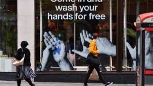 Gratis handtvättning utannonseras i Liverpool, Storbritannien 11.2.2020. Gratis handtvättning utannonseras i Liverpool, Storbritannien 11.2.2020