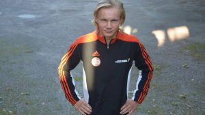 Tenalabon Tuomas Puputti från IF Raseborg deltog i två grenar i FM. Porträttbild på Tuomas Puputti.