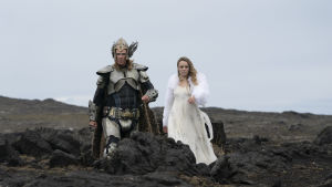 Eurovisionen i våra hjärtan. Will Ferrell och Rachel McAdams i Eurovision Song Contest: Story of Fire Saga. Huvudpersonerna i Eurovisionsparodin iklädda vikingaklädsel.