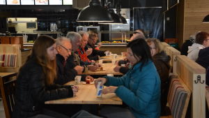Restaurangen i ABC Pickala har plats för 80 gäster. Invigning av ABC Pickala i Sjundeå.