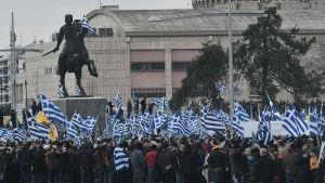 Demonstration i Thessaloniki för två veckor sedan. Demonstration i Thessaloniki 21.1.2018 angående namnet Makedonien.