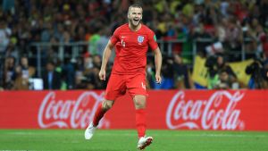 Eric Dier satte den avgörande straffen för England. Eric Dier jublar