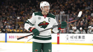 Mikko Koivu har gjort sitt för den här säsongen. Minnesota Wilds Mikko Koivu på isen.